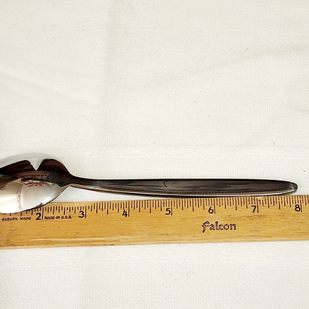 Pfaltzgraff Evening Sun Solid Serving Spoon 8" curved line frosted inset - Picture 10 of 10
